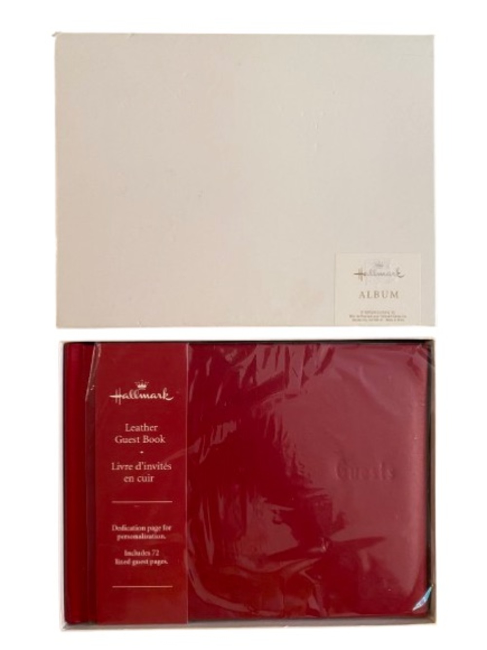 Hallmark Red Leather Guest Book 9.25” x 7” NEW in Box 72 Lined Pages LTH4398